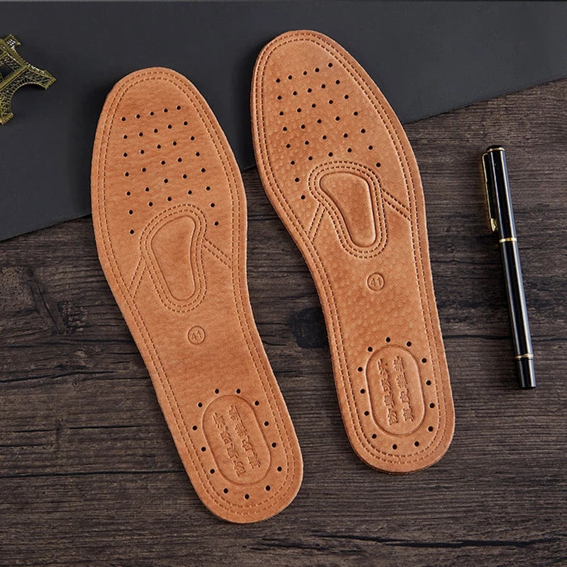 Cowhide Shoe Insole for Men Woman Breathable Deodorant Sports Casual leather Insoles for Feet Quality Flats Shoes Sole 1/3Pair