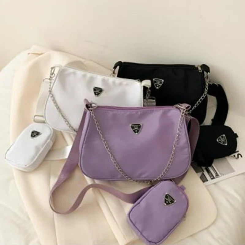 Nylon Crossbody Bag For Women Fashion Portable Casual Underarm Bag Students Cross Body Bag