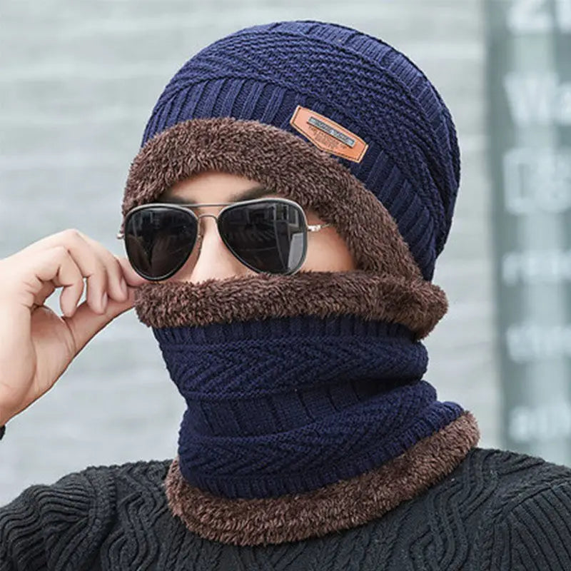 Autumn and Winter Women Thermal Plush Hat Hood Scarf and Mask Ear Protection Windproof Thick Design for Riding Outdoor