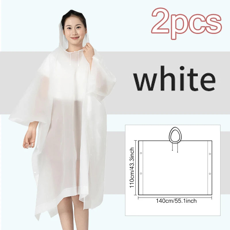 3 In 1 Outdoor Raincoat Hooded Sleeve Waterproof Rain Poncho Motorcycle Rain Cover Camping Hiking Travel Rainwear Tent