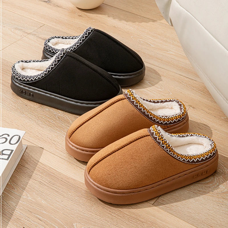 Casual Women's Slippers Home Winter Plush Luxury Designer Woman Shoes Fashion Indoor Fuzzy Fur Slides Flats Elegant Large Size