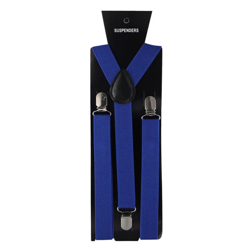 Adult Suspenders High Elastic Solid Color Mens Women Wedding Party Suit Skirt Braces Straps Shirt Dress Garment Clip on Pants