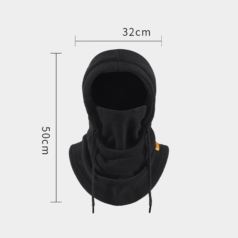 Winter Warm Hooded Hat Windproof Thickened Polar Fleece Ski Cycling Neck Cover Mask Men Women Thermal Outdoor Sports Head Cover