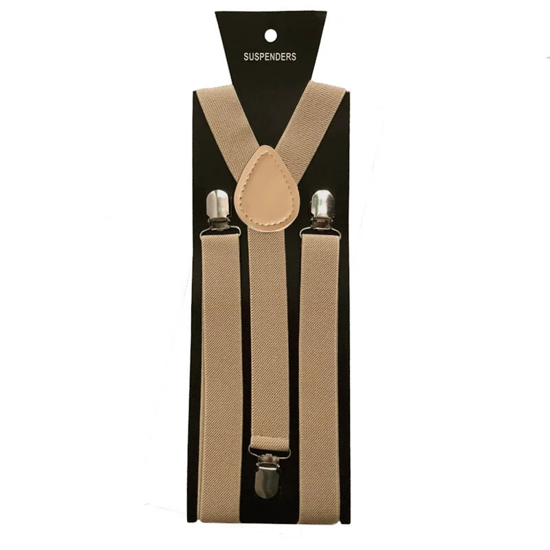Adult Suspenders High Elastic Solid Color Mens Women Wedding Party Suit Skirt Braces Straps Shirt Dress Garment Clip on Pants