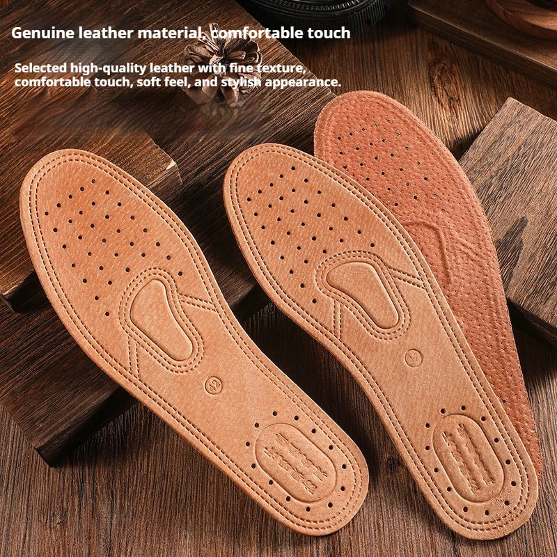Cowhide Shoe Insole for Men Woman Breathable Deodorant Sports Casual leather Insoles for Feet Quality Flats Shoes Sole 1/3Pair