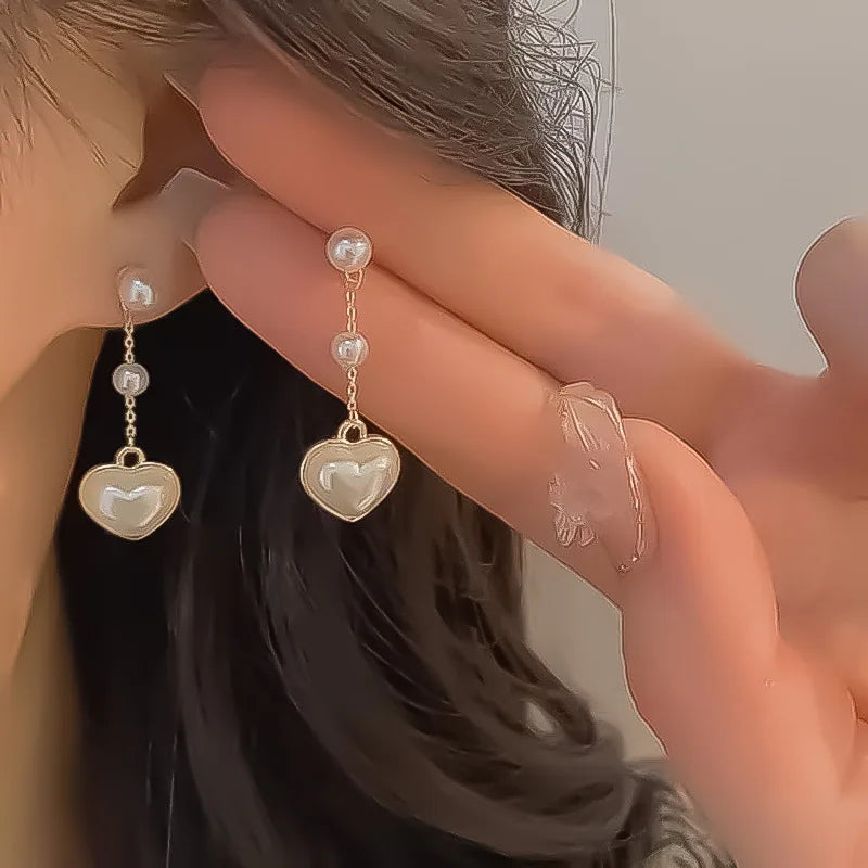 2024 New Simple Stars Tassel Earrings for Women Korean Charm Delicate Shiny Rhinestone Drop Earring Fashion Wedding Gift Jewelry