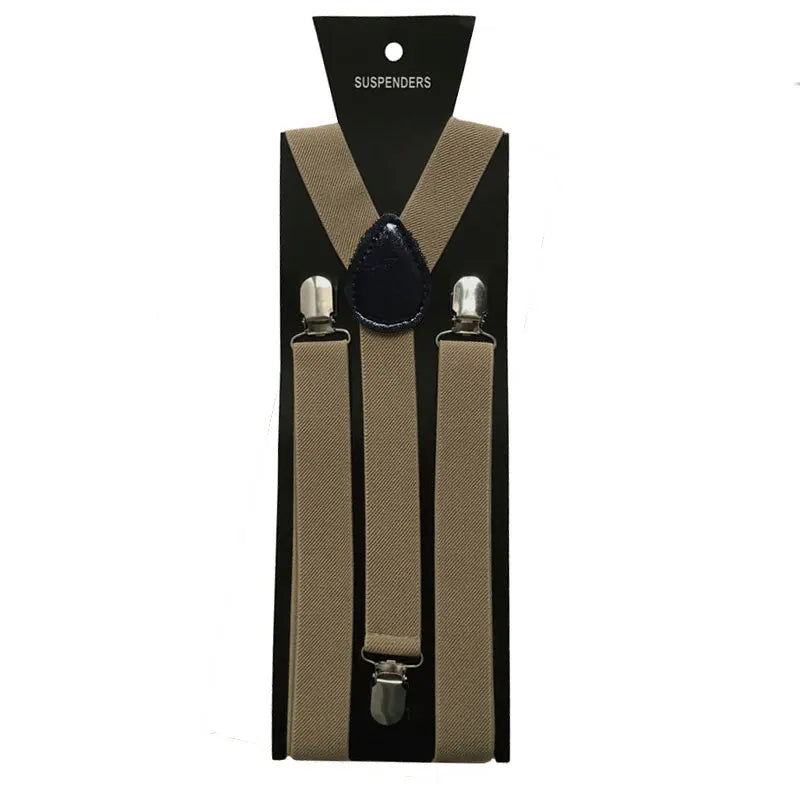Adult Suspenders High Elastic Solid Color Mens Women Wedding Party Suit Skirt Braces Straps Shirt Dress Garment Clip on Pants