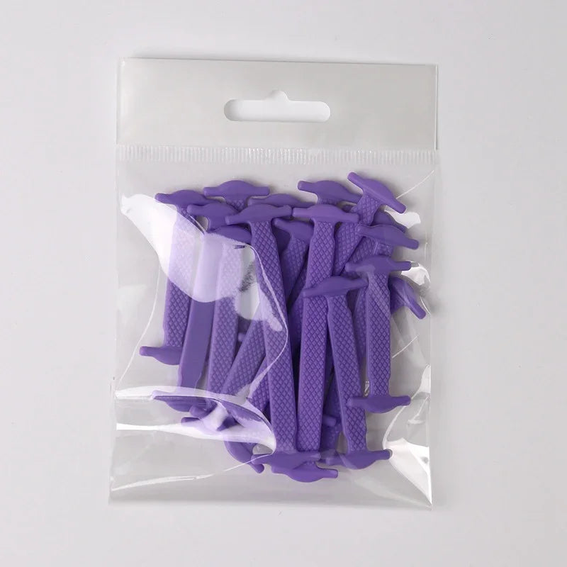 16pcs Lazy Shoelace Silicone Quick Lace Elastic Women Men No Tie Kids Adult Sneakers Lacing Shoelace Buckle Shoes Accessories