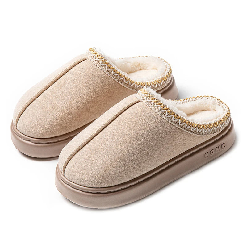 Casual Women's Slippers Home Winter Plush Luxury Designer Woman Shoes Fashion Indoor Fuzzy Fur Slides Flats Elegant Large Size