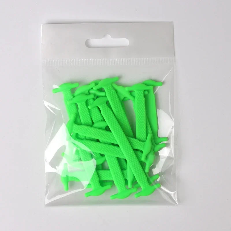 16pcs Lazy Shoelace Silicone Quick Lace Elastic Women Men No Tie Kids Adult Sneakers Lacing Shoelace Buckle Shoes Accessories