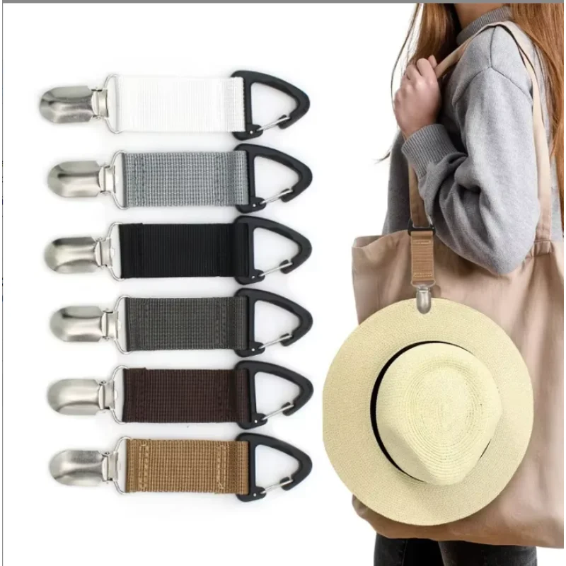 Outdoor travel straw hat clip Portable hat companion bag clip Multi-purpose outdoor glove organizer