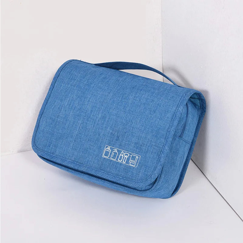 Large Capacity Twill Toiletry Bag Waterproof Hanging Travel Cosmetic Organizer with Hook for Men/Women