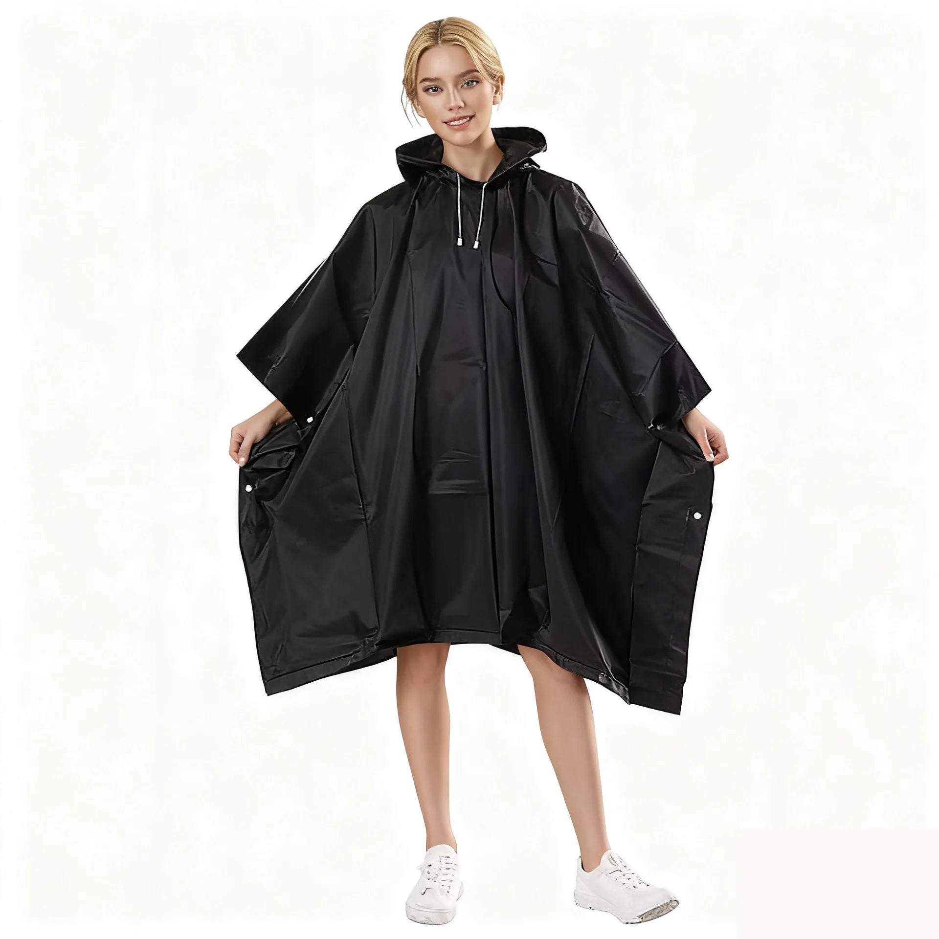 3 In 1 Outdoor Raincoat Hooded Sleeve Waterproof Rain Poncho Motorcycle Rain Cover Camping Hiking Travel Rainwear Tent