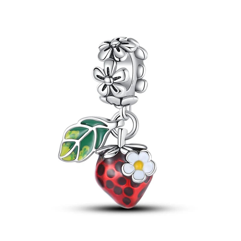 Original Charms Beads Silvering Travel Sunflowers Lucky Four Leaf Clover Charms Pendant For Woman DIY Bracelet Jewelry Making