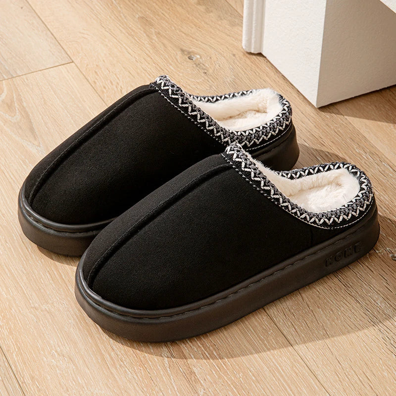 Casual Women's Slippers Home Winter Plush Luxury Designer Woman Shoes Fashion Indoor Fuzzy Fur Slides Flats Elegant Large Size