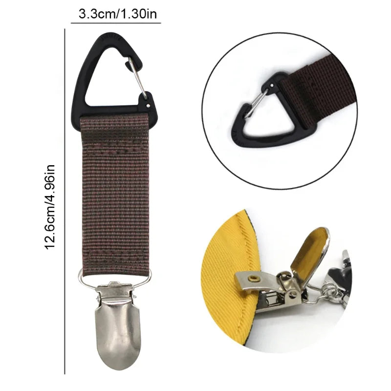 Outdoor travel straw hat clip Portable hat companion bag clip Multi-purpose outdoor glove organizer