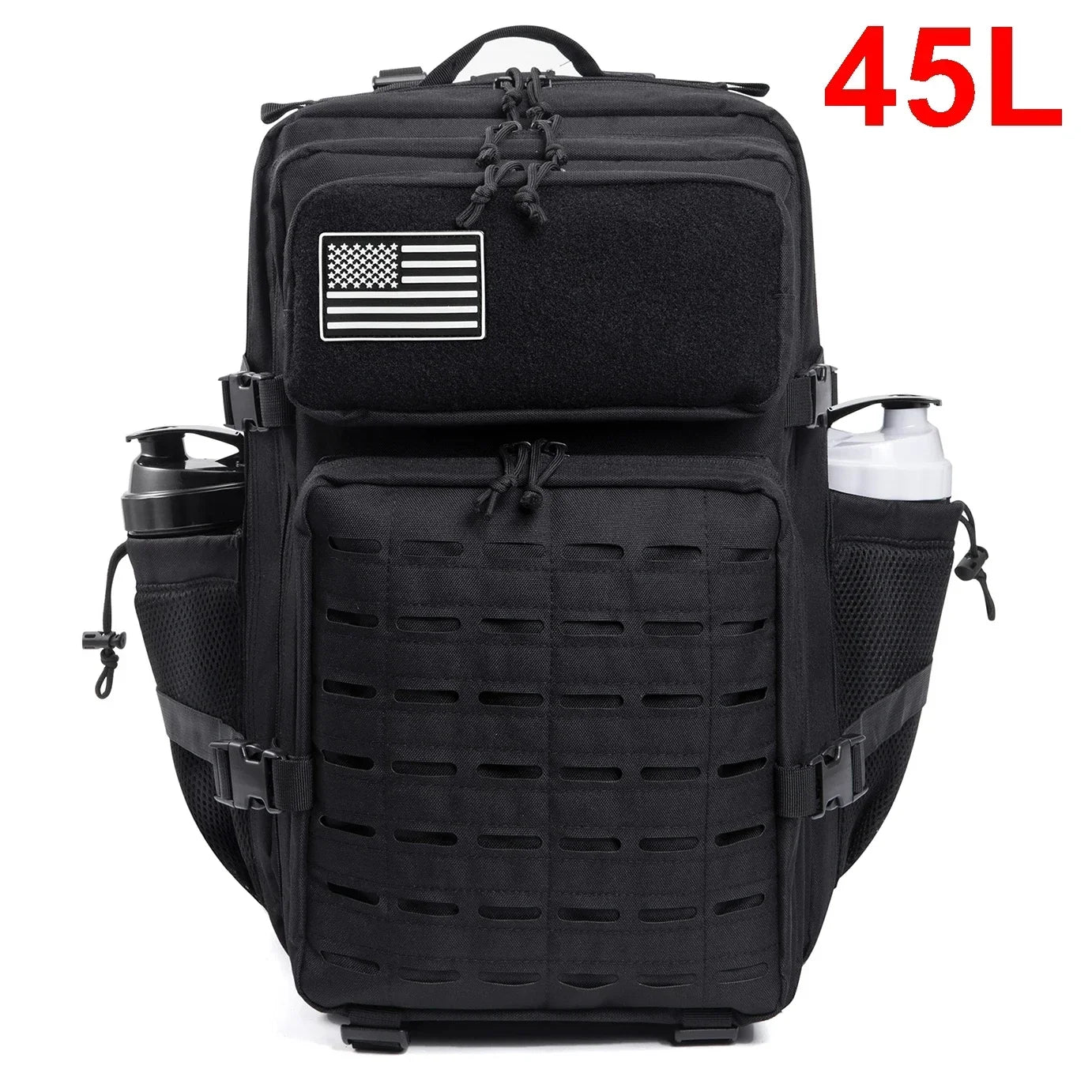 25L/45L Tactical Backpack for Women/men Outdoor Hiking Laser Cut Molle Daypack School Bag Gym Rucksack with Dual Cup Holder