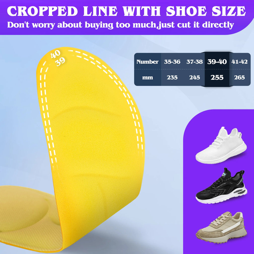 5D Shoe Insoles Adjustable Wear-Resistant Insoles Women Men Breathable Running Sports Insoles Memory Foam Soft Insoles