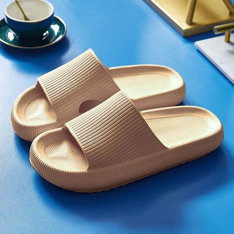 Women Thick Platform Cloud Slippers Summer Beach Eva Soft Sole Slide Sandals Leisure Men Ladies Indoor Bathroom Anti-slip Shoes