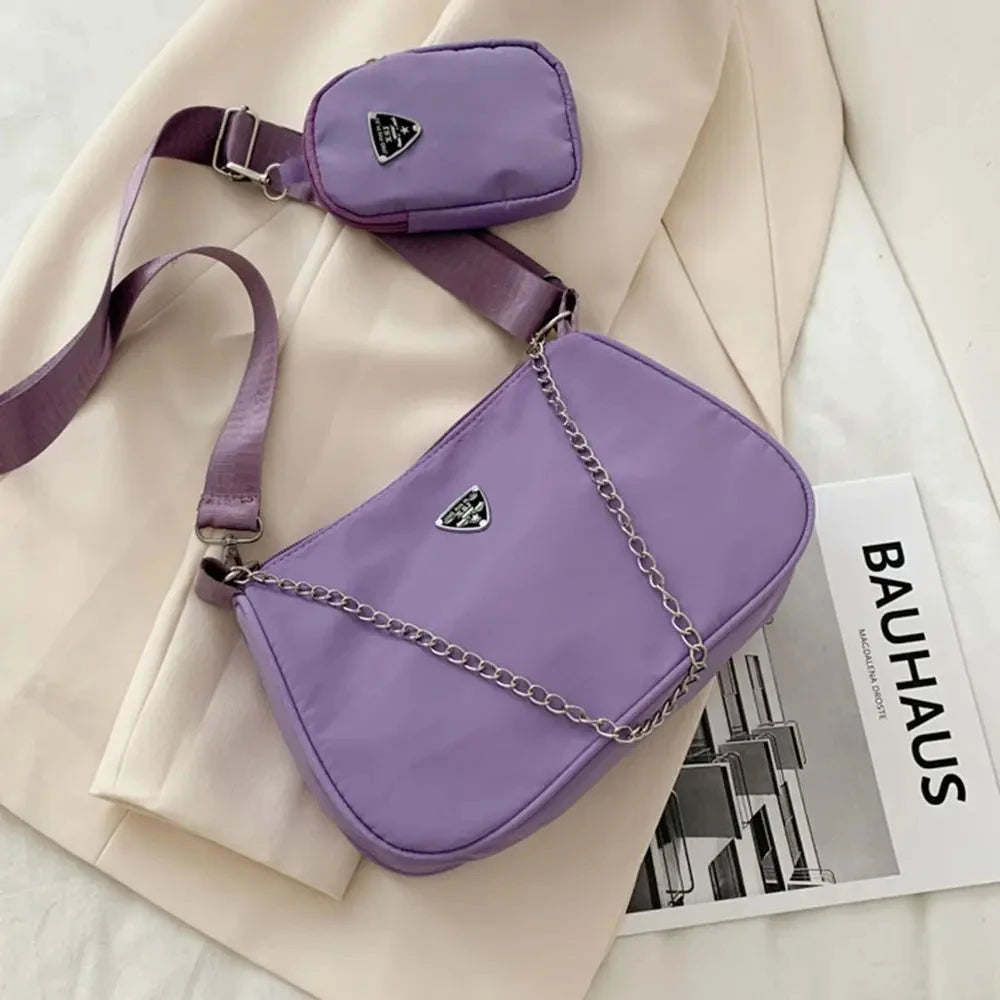 Nylon Crossbody Bag For Women Fashion Portable Casual Underarm Bag Students Cross Body Bag