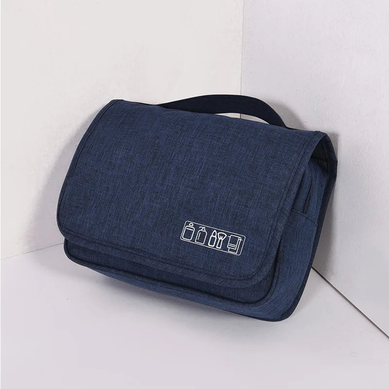 Large Capacity Twill Toiletry Bag Waterproof Hanging Travel Cosmetic Organizer with Hook for Men/Women