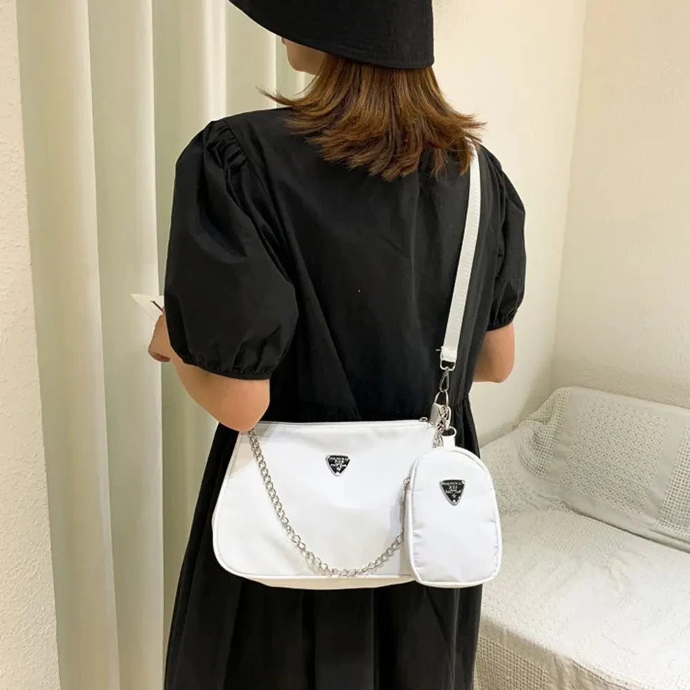 Nylon Crossbody Bag For Women Fashion Portable Casual Underarm Bag Students Cross Body Bag