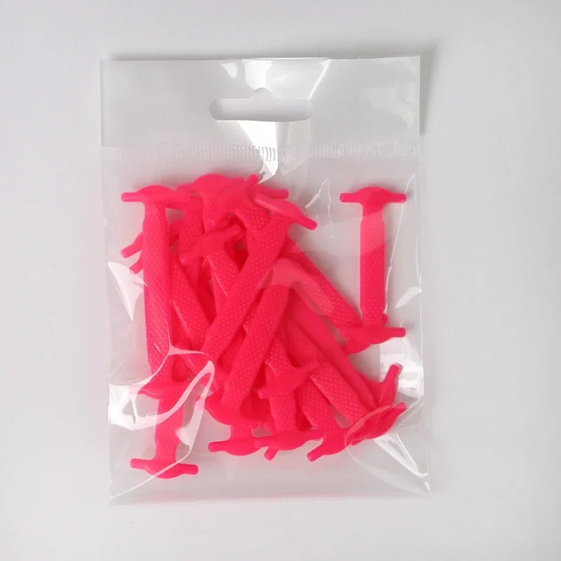 16pcs Lazy Shoelace Silicone Quick Lace Elastic Women Men No Tie Kids Adult Sneakers Lacing Shoelace Buckle Shoes Accessories