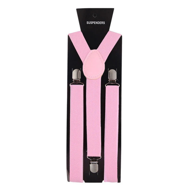 Adult Suspenders High Elastic Solid Color Mens Women Wedding Party Suit Skirt Braces Straps Shirt Dress Garment Clip on Pants