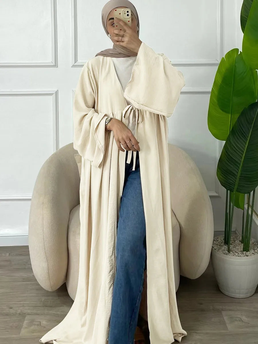 vestidos Muslim Turkish Loose Casual Lace-ups Cardigan Ramadan Robe Dubai luxury Abayas For Women Femme Evening Maxi Dresses