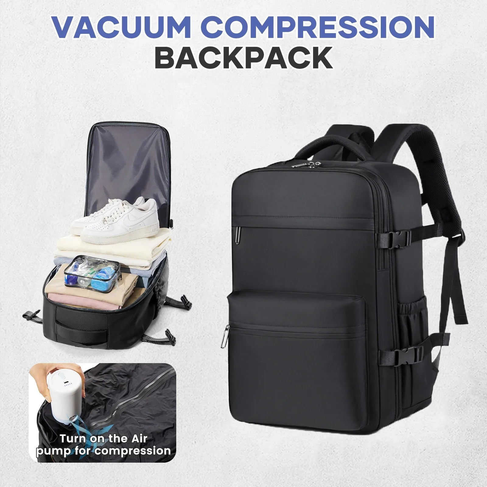 Women Men Backpack School Bag Vacuum Backpack Travel Bag for Men Large Capacity Backpack Business Laptop Backpack  Expandable
