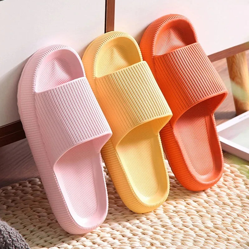 Women Thick Platform Cloud Slippers Summer Beach Eva Soft Sole Slide Sandals Leisure Men Ladies Indoor Bathroom Anti-slip Shoes