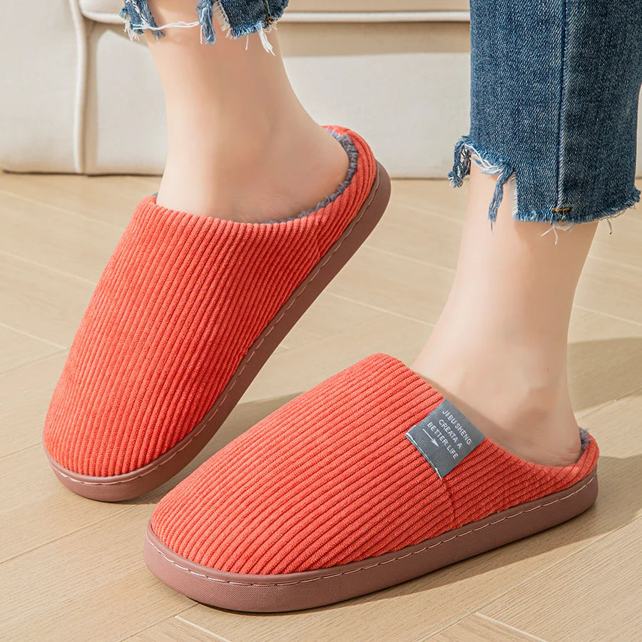 Women's Thick-Soled Soft-Soled Household Slippers Household Plush Slippers Non-Slip Warm Slippers Indoor Winter
