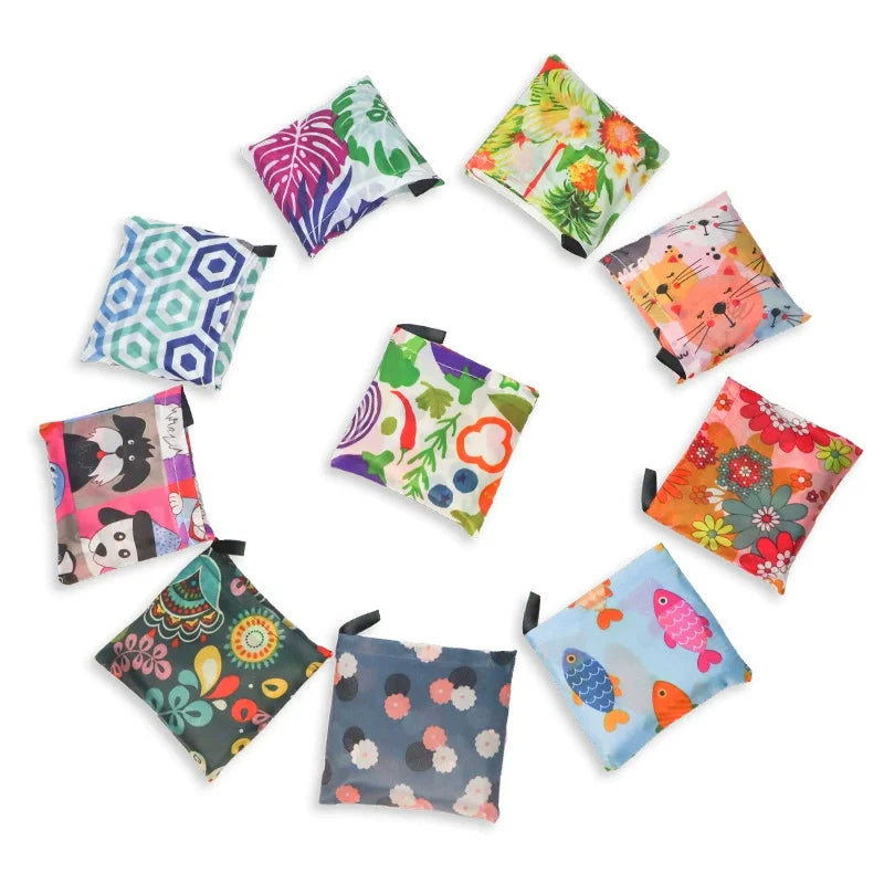 Large Capacity Leopard Print Hand Shopping Bag Women's Daily Folding Handbag