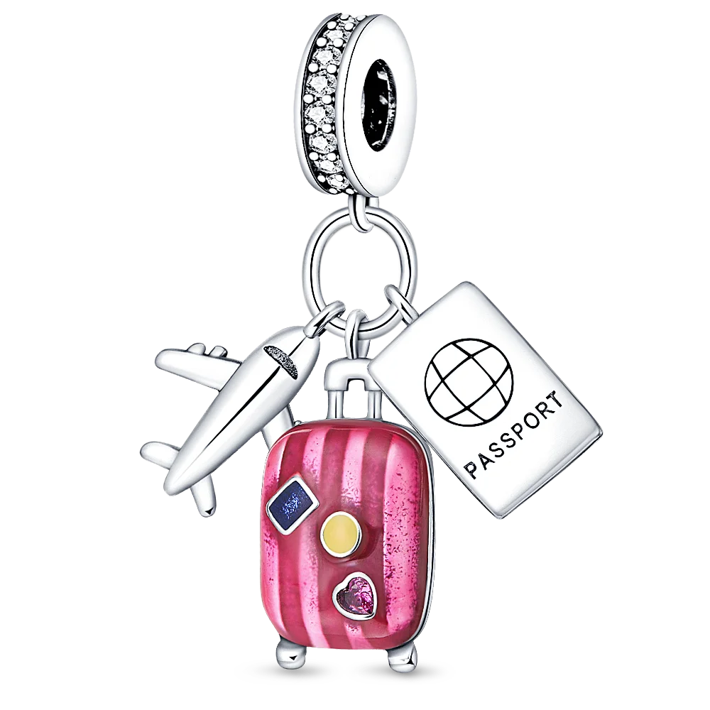 Original Charms Beads Silvering Travel Sunflowers Lucky Four Leaf Clover Charms Pendant For Woman DIY Bracelet Jewelry Making