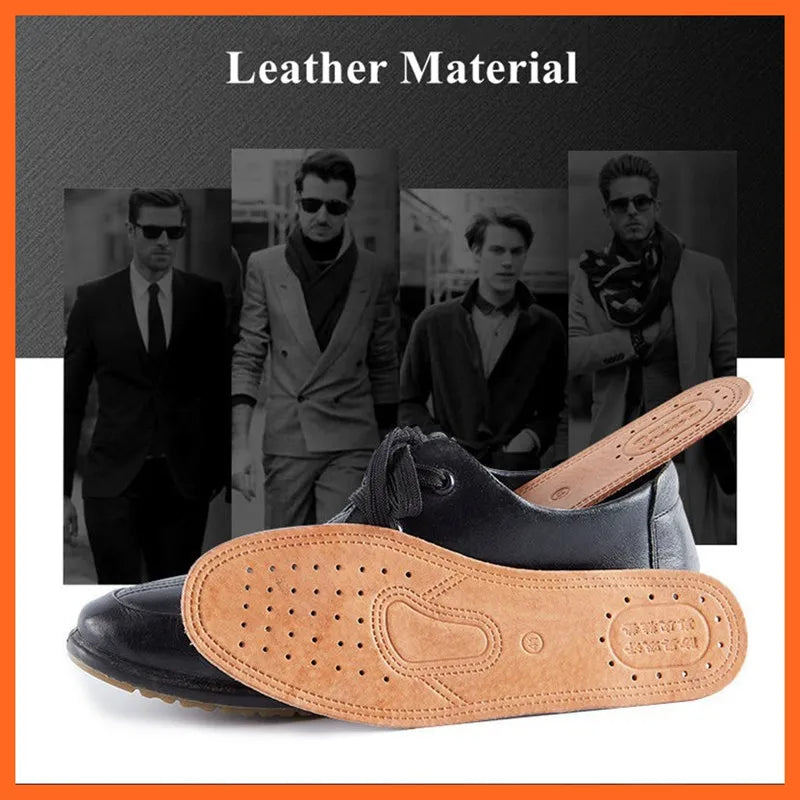 Cowhide Shoe Insole for Men Woman Breathable Deodorant Sports Casual leather Insoles for Feet Quality Flats Shoes Sole 1/3Pair