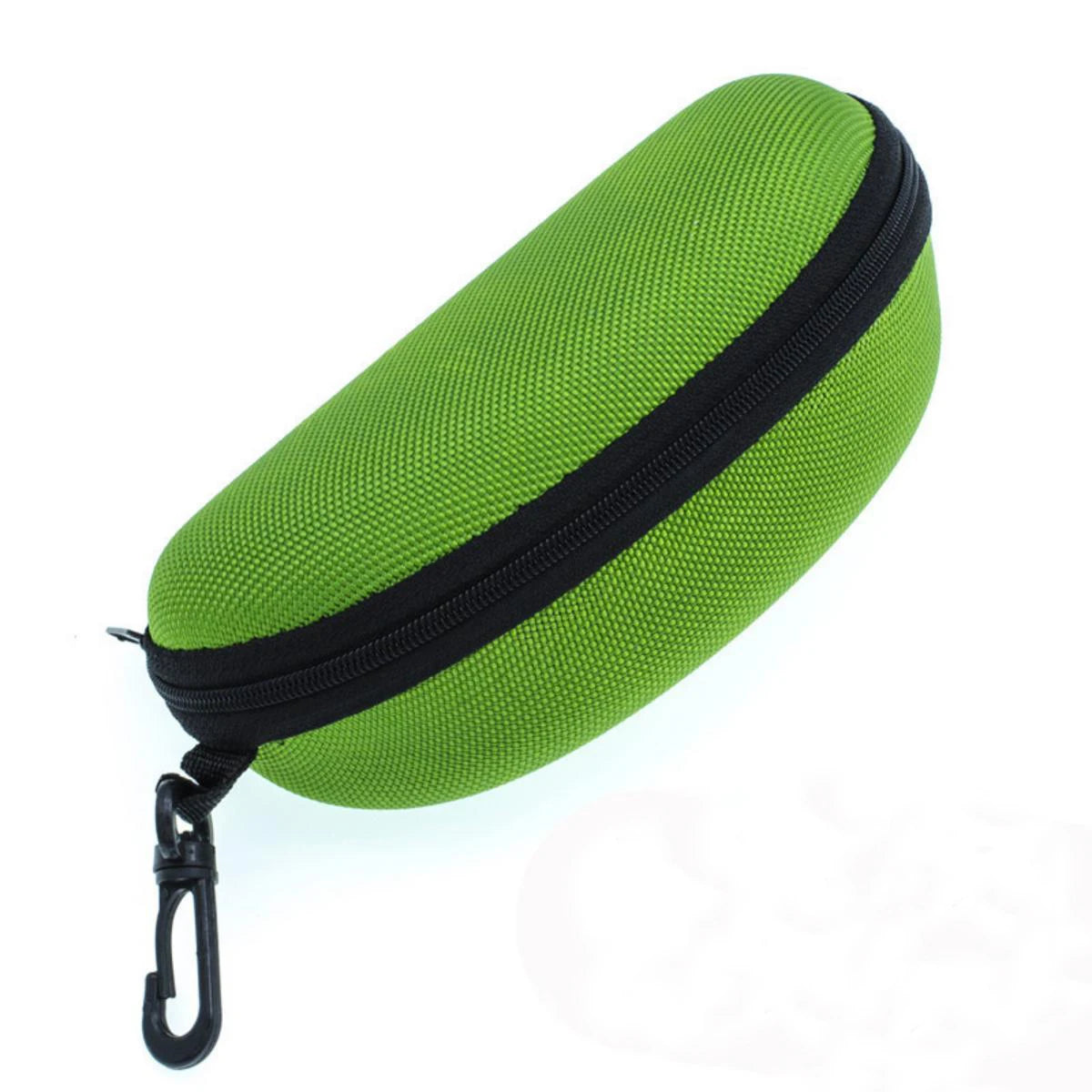 1pc Portable Sunglasses Case Protector Oxford Cloth Hard EVA Zippered Eyeglasses Case with Carabiner Unisex Eyewear Accessories