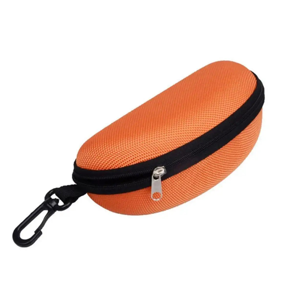 1pc Portable Sunglasses Case Protector Oxford Cloth Hard EVA Zippered Eyeglasses Case with Carabiner Unisex Eyewear Accessories