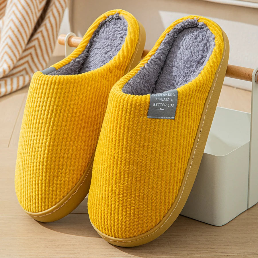 Women's Thick-Soled Soft-Soled Household Slippers Household Plush Slippers Non-Slip Warm Slippers Indoor Winter