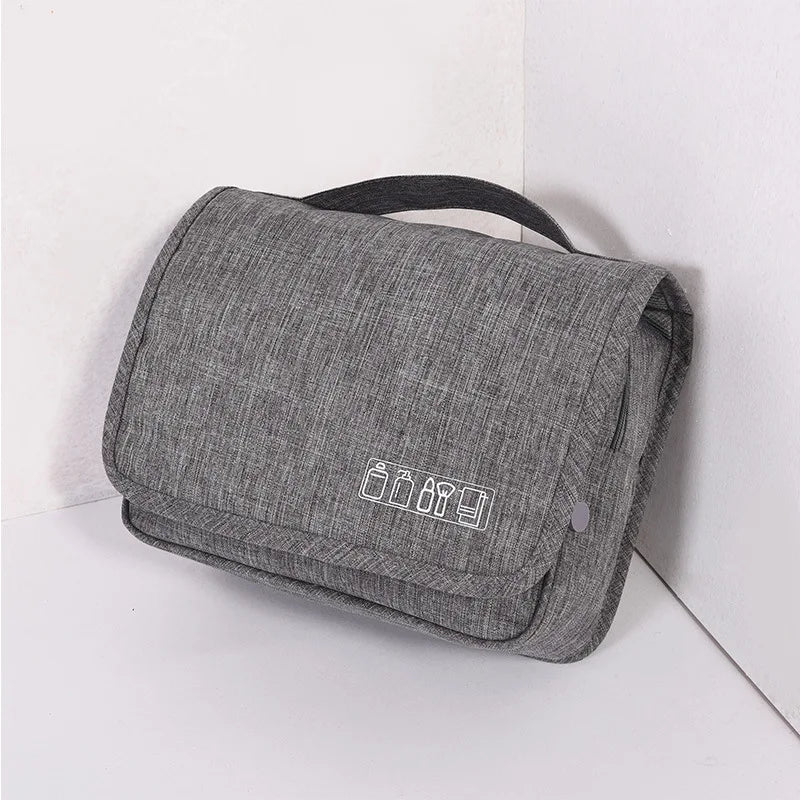 Large Capacity Twill Toiletry Bag Waterproof Hanging Travel Cosmetic Organizer with Hook for Men/Women