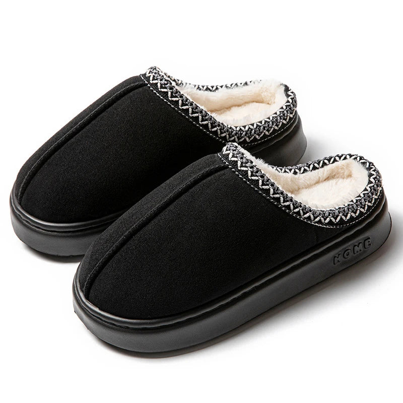 Casual Women's Slippers Home Winter Plush Luxury Designer Woman Shoes Fashion Indoor Fuzzy Fur Slides Flats Elegant Large Size