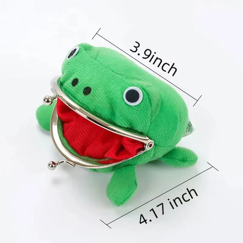 Cute Anime Frog Purse Kissing Lock Funny Plush Frog Shape Role Play Purse for Women Bag Accessories