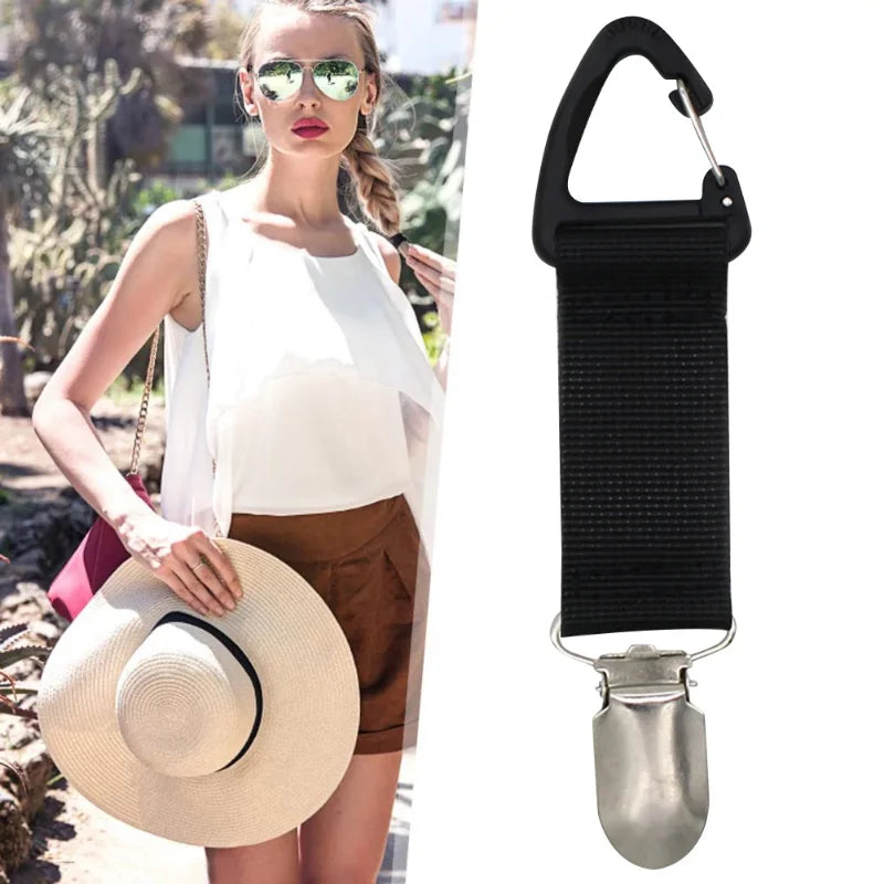 Outdoor travel straw hat clip Portable hat companion bag clip Multi-purpose outdoor glove organizer