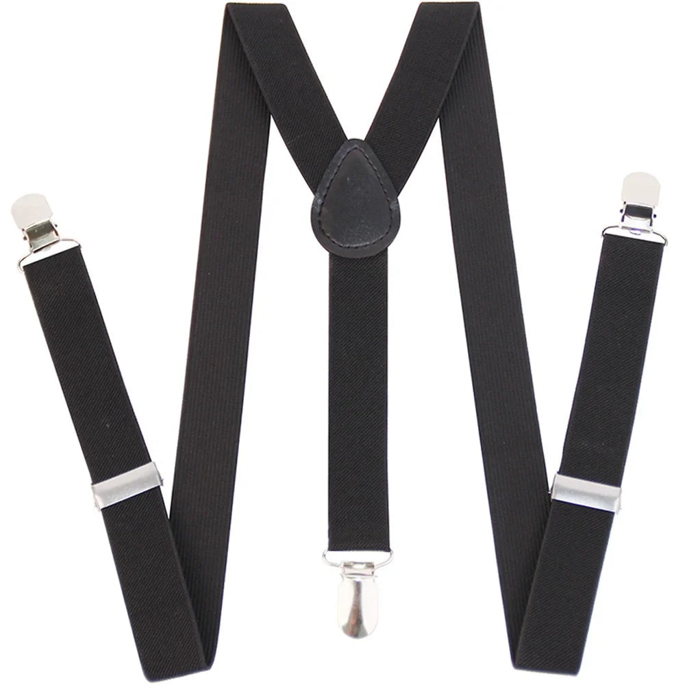 Adult Suspenders High Elastic Solid Color Mens Women Wedding Party Suit Skirt Braces Straps Shirt Dress Garment Clip on Pants