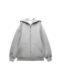Women's Versatile Hooded Zip Long Sleeve Loose Jacket Fashion Oversized Casual Top Sweatshirt Street Basic Sports Wear