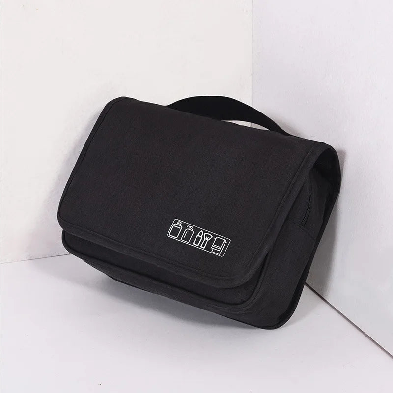 Large Capacity Twill Toiletry Bag Waterproof Hanging Travel Cosmetic Organizer with Hook for Men/Women
