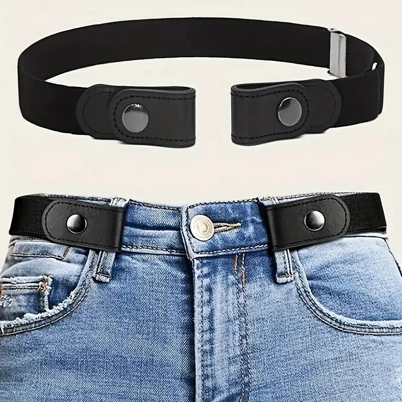 Buckle-Free Belt For Jean Pants,Dresses,No Buckle Stretch Elastic Waist Belt For Women/Men,No Bulge,No Hassle Waist Belt