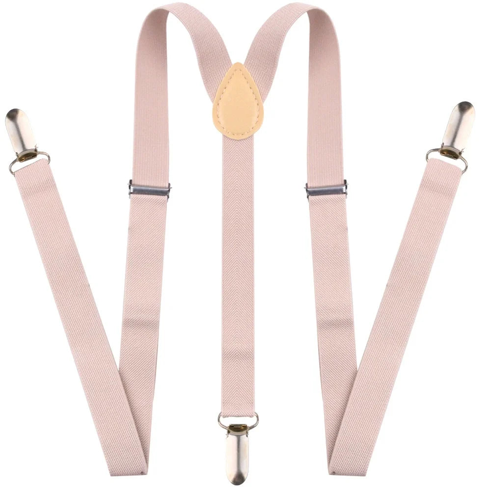 Adult Suspenders High Elastic Solid Color Mens Women Wedding Party Suit Skirt Braces Straps Shirt Dress Garment Clip on Pants