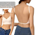Women Invisible Bra Deep U Plunge Bras Backless Top for Dresses Sexy Lingerie with Transparent Strap Push Up Strapless Underwear