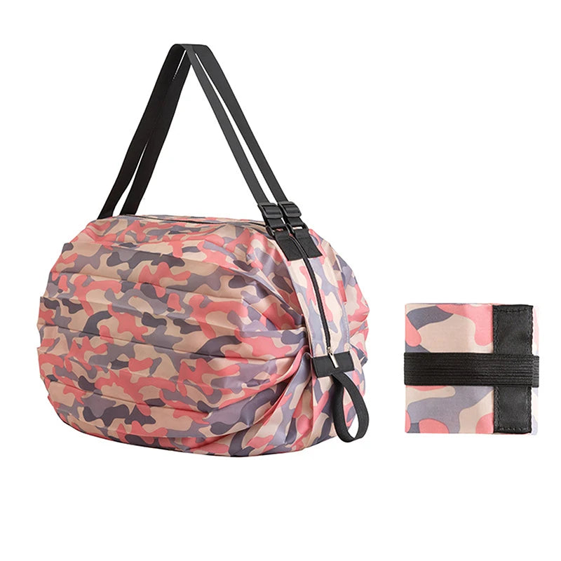 1pc Shopping Bags Foldable Storage Bag With Handle Portable Travel Camouflage Handbags Large Capacity Shopping Bag