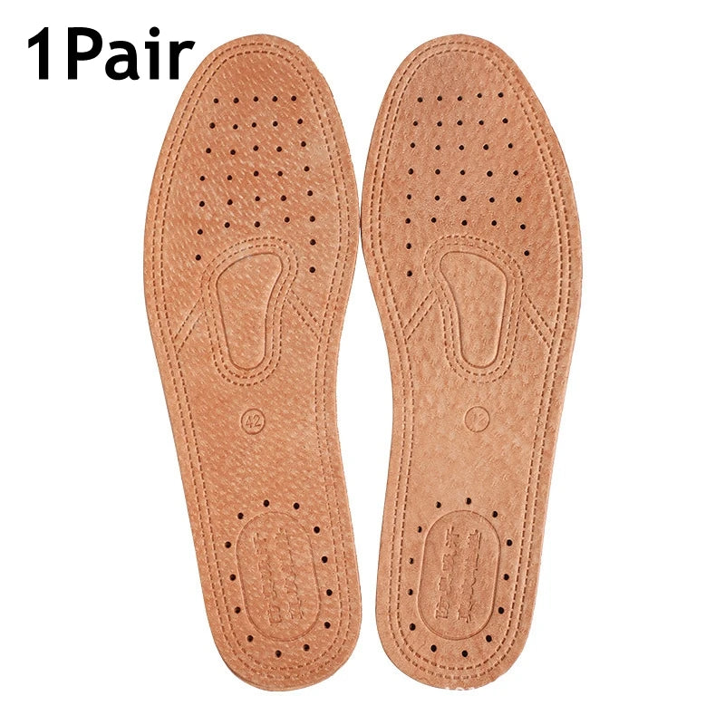 Cowhide Shoe Insole for Men Woman Breathable Deodorant Sports Casual leather Insoles for Feet Quality Flats Shoes Sole 1/3Pair